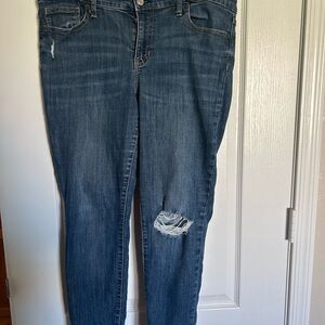 GAP Dark Blue Distressed Skinny Jeans